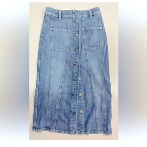 7 for all Mankind Skirt Denim 25 Jeans High Waisted Button Pockets Stretchy